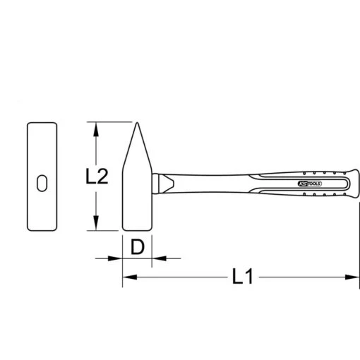 KS Tools BRONZEplus Vorschlaghammer 5000 G, Mit Fiberglasstiel -Handbetätigte Werkzeuge Geschäft TECHZEI 967.213x 0 2 SALL AQU V1 8290 0i